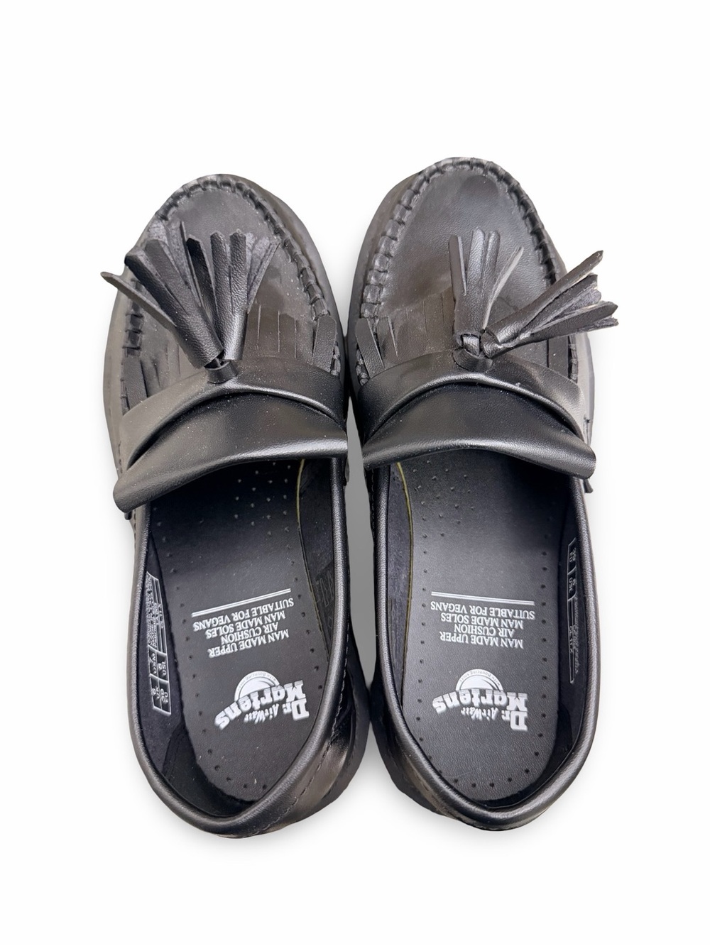Dr. Martens Vegan Adrian Quad Mono Black Platform Loafers size 8 women’s - Picture 5 of 9